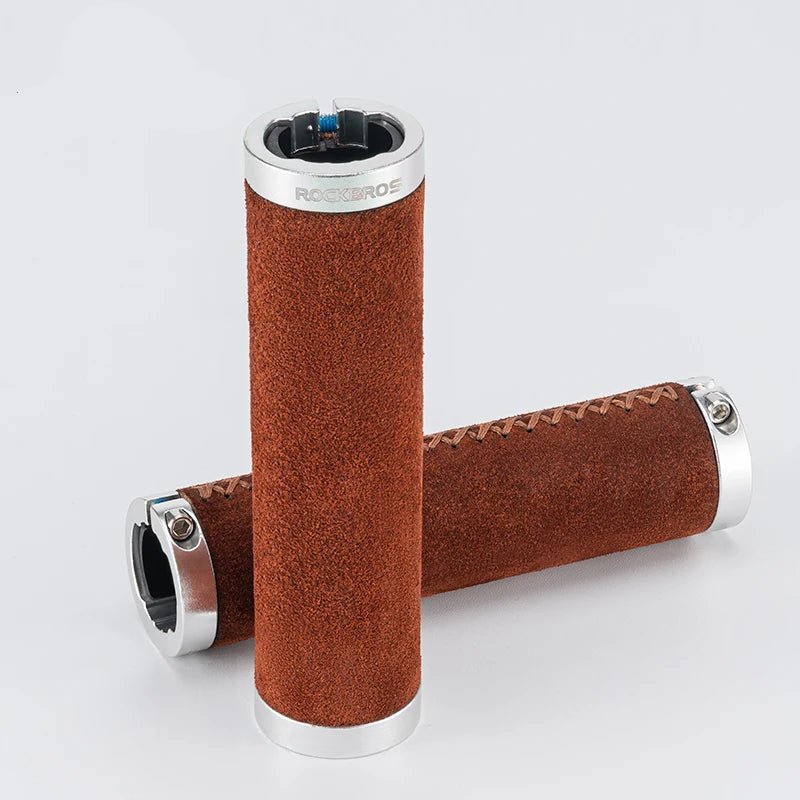 ROCKBROS Anti - Slip Leather Bicycle Grips - The Wright Bikes